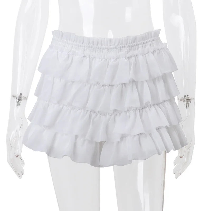 Fashion Y2K Ruffle Tiered Mini Skirt Co-ord Set