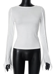 Stylish Long-Sleeve Top with Ruffled Cuffs for a Chic Look