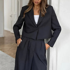 Ensemble blazer et pantalon pour femme de style streetwear, couleur élégante 