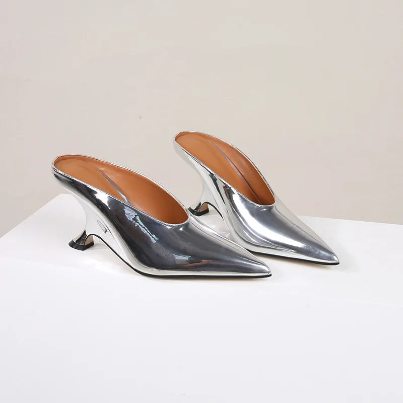 High Heels Mule Slippers for Women