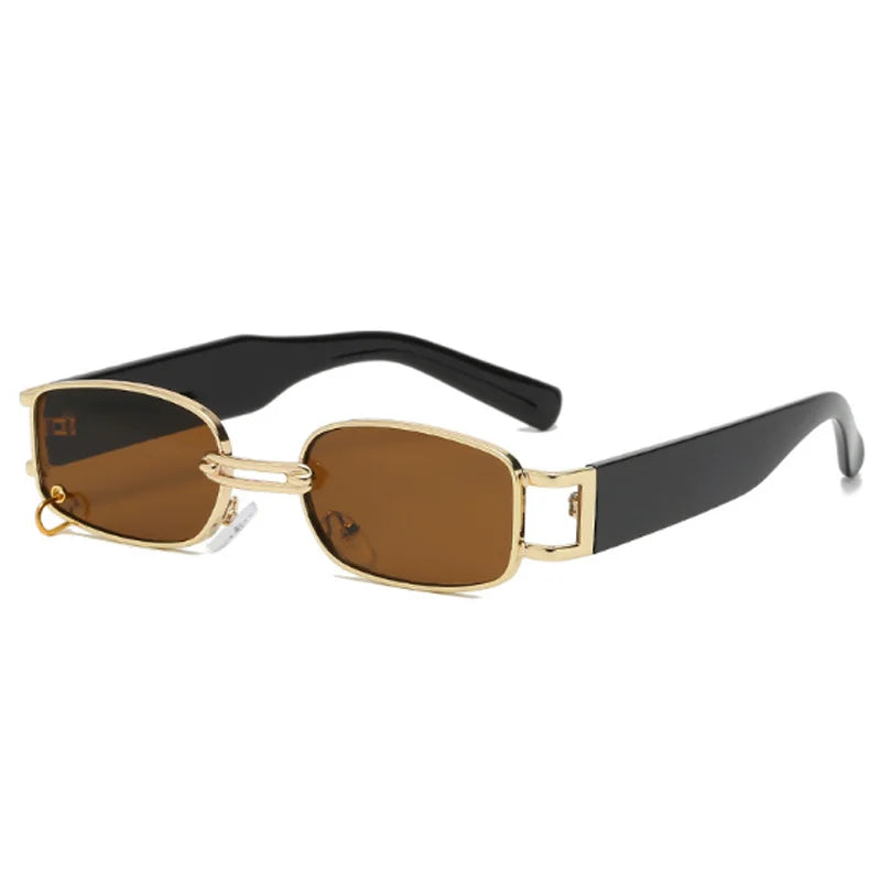 Fashion Punk Square Sunglasses for Women with Small Metal Frame