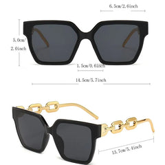 Women's Black Vintage Rectangle Cat Eye Sunglasses with UV Protection