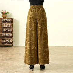 Autumn Vintage Ethnic Style High Waist Wide Leg Trousers