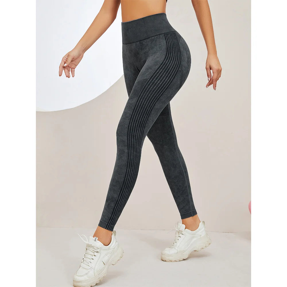 Women's High Waisted Solid Seamless Scrunch Yoga Pants