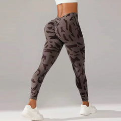 Women's Camouflage V Back Butt Lifting Gym Leggings for Fitness