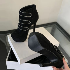 Bottines à talons hauts et plateformes pour femmes pour soirées et danses 