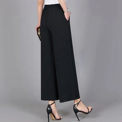 High Waist Loose Straight Casual Trousers with Pockets