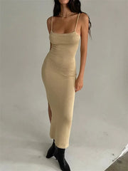 Elegant backless bandage knitted dress