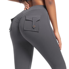 Leggings de sport sans coutures avec poches arrière pour femmes pour le fitness 