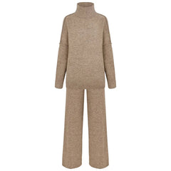 Women's Loose Casual Turtleneck Sweater and Trousers Set