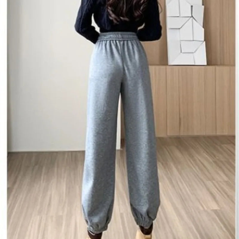 Women's High Waist Color Block Drawstring Casual Harlan Pants