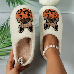 Women's Warm Plush Multi Print Indoor Slippers with Soft Sole