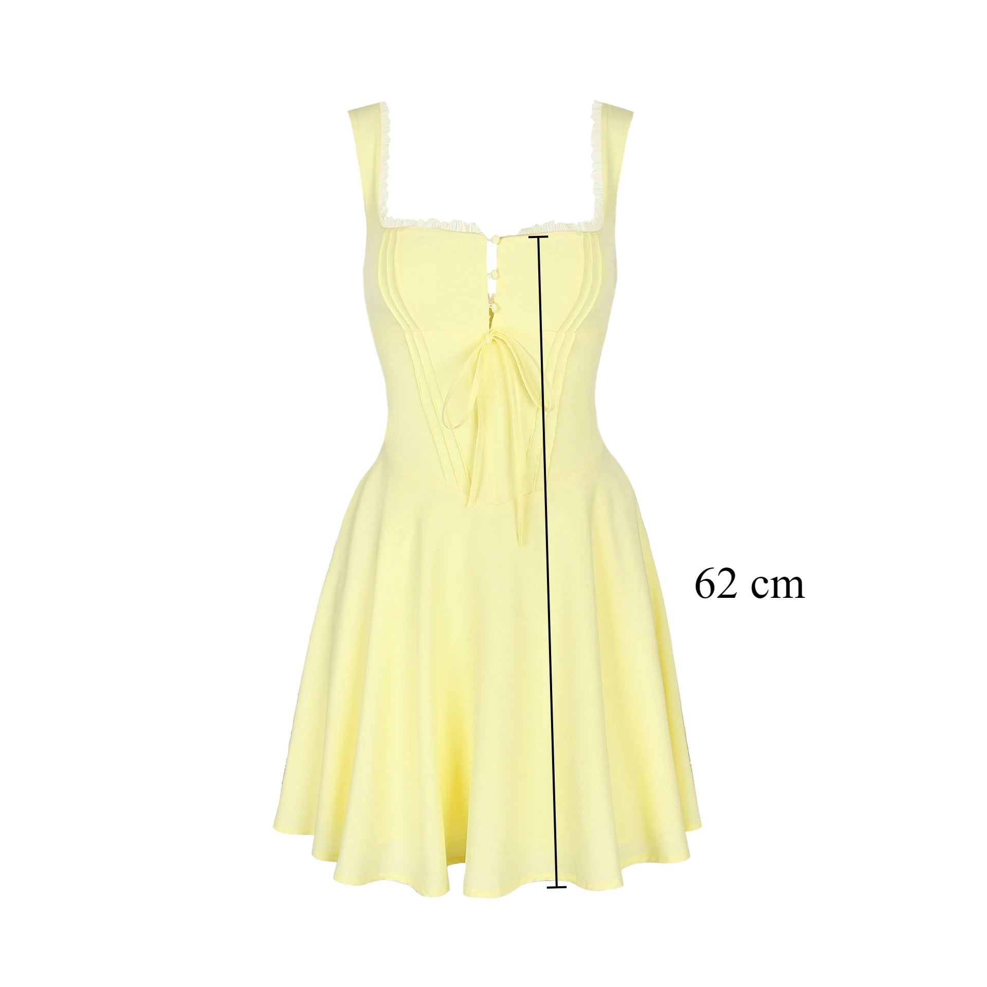 Yellow Dress with Lace Details and Flattering Fit