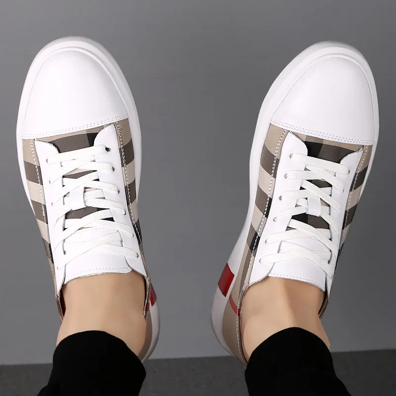 Unisex Breathable Faux Leather Sneakers Casual Trainers