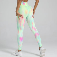 Legging taille haute tie dye pour femme pour entraînement et yoga 