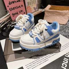 Women's Blue Multi-Layer Chunky Sneakers