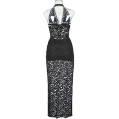 Hater Sheer Lace Bandage Maxi Dress Co-ord Set