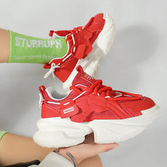 Trend Man Red Casual Platform Sneakers for Sport and Running