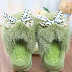 Women's Stylish Winter Fluffy Platform Slippers Fuzzy Slippers