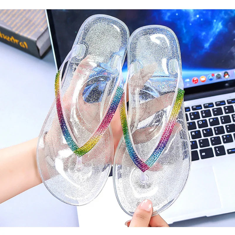 Rainbow Cloud Cartoon Slippers for Women - Soft Non-Slip Flip Flops