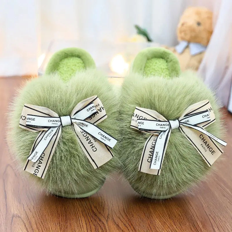 Women's Stylish Winter Fluffy Platform Slippers Fuzzy Slippers