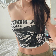 Gothic Tube Top Punk Aesthetic Strapless Cami for Summer Wear