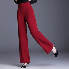 Office Lady All-Season Wide Leg High Waist Pants in Black