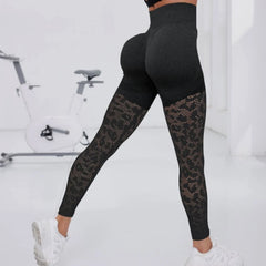 Women's Hollow Out Elastic Butt Lifting Gym Leggings for Yoga