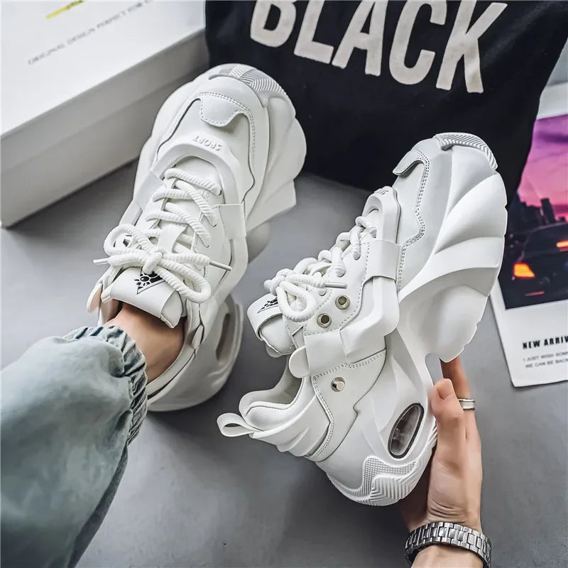 Men's Futuristic Chunky Sneakers – Black Avant-Garde Statement Shoes