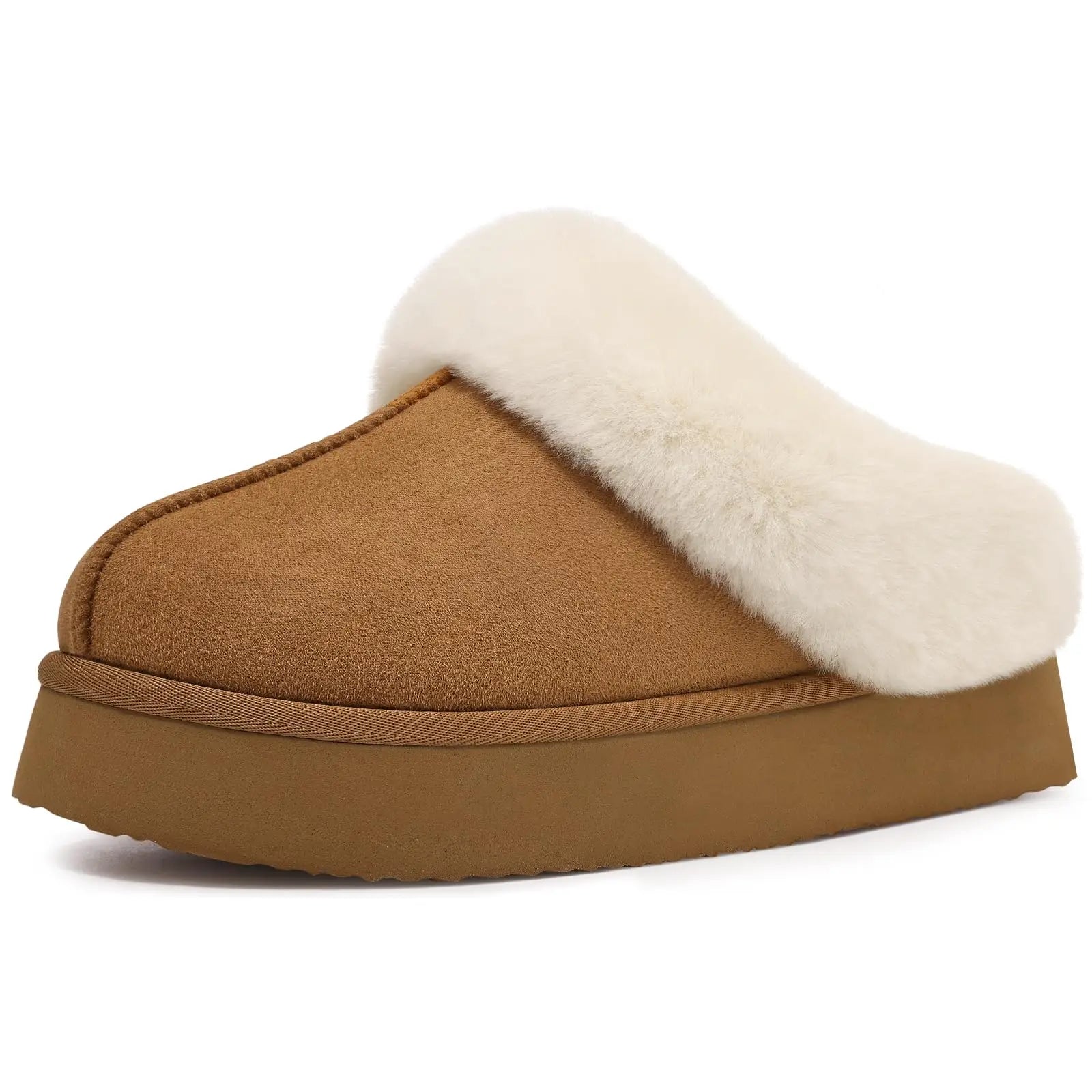 Fluffy Plush Women Slippers with Thick Bottom and Warm Comfort