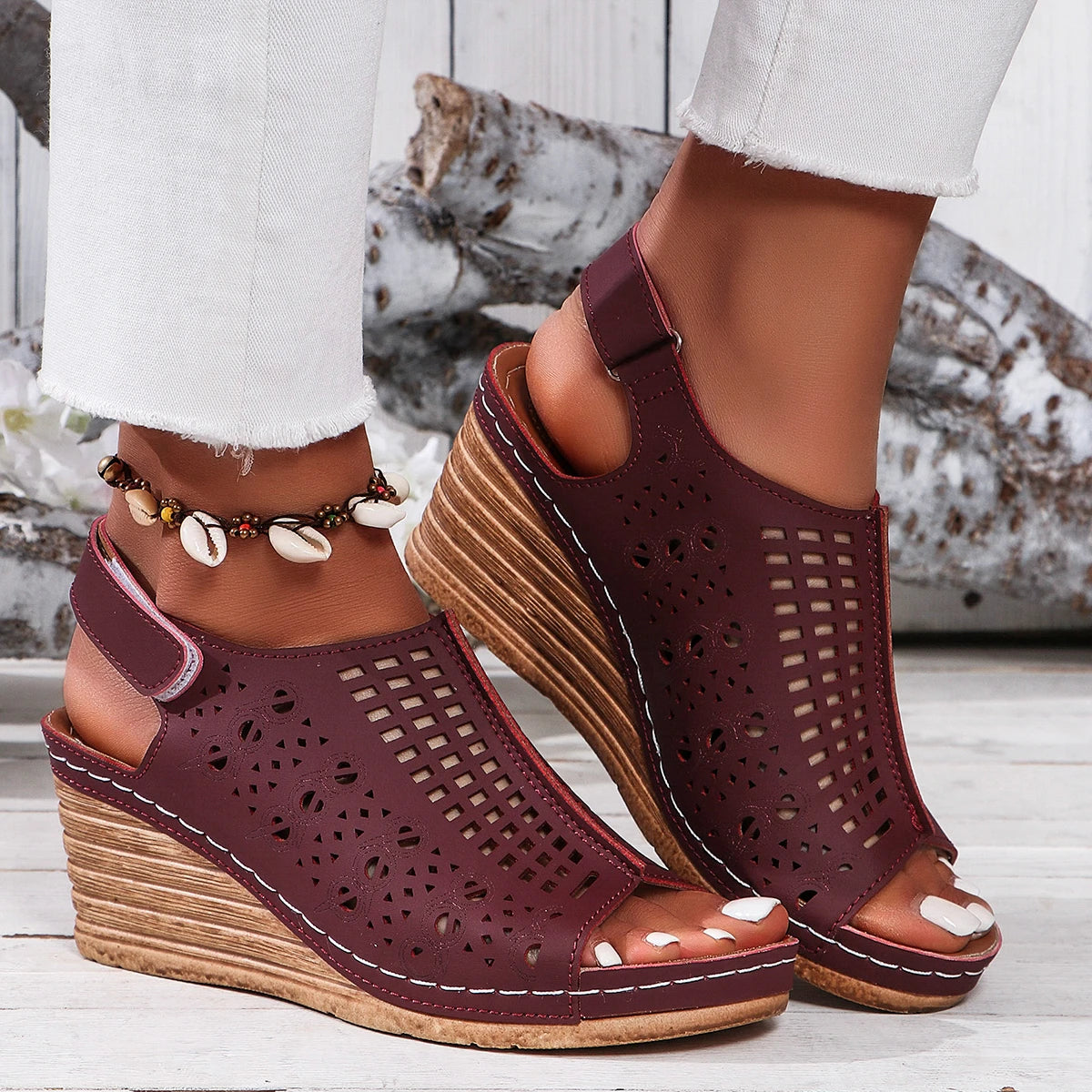 Women's Open Toe Platform Wedges Sandals for Summer Casual Style