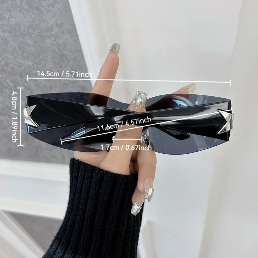 Rimless Colorful Square Sunglasses Women