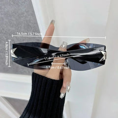 Rimless Colorful Square Sunglasses Women