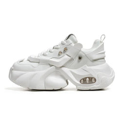 Men's Futuristic Chunky Sneakers – White Avant-Garde Statement Shoes