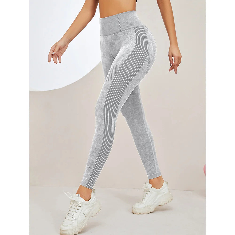 Pantalon de yoga taille haute sans coutures pour femme 