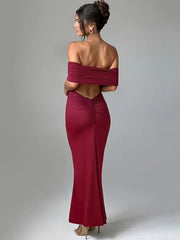 Strapless backless maxi dress