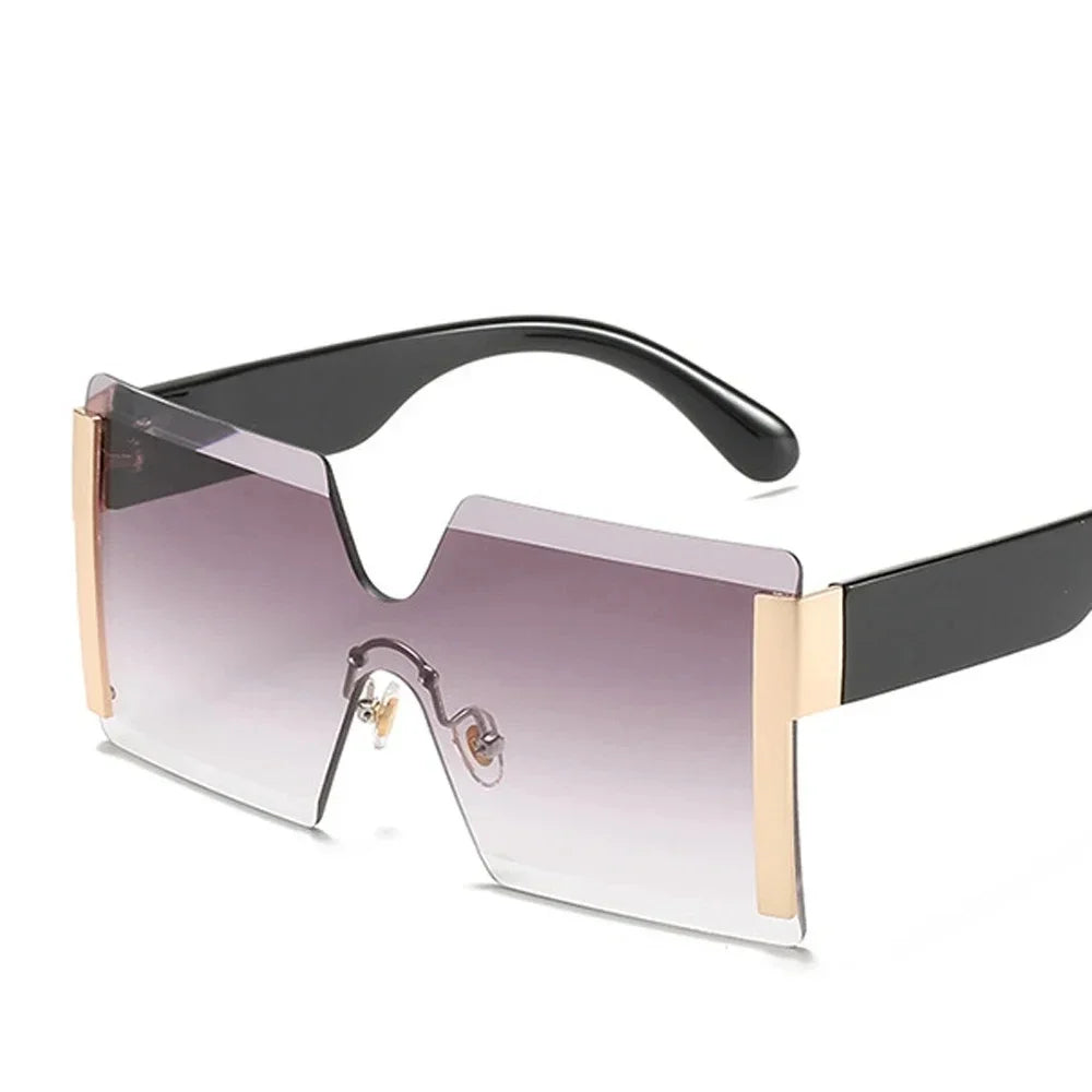 Fashion Oversized Square Rimless Sunglasses in Stylish Design