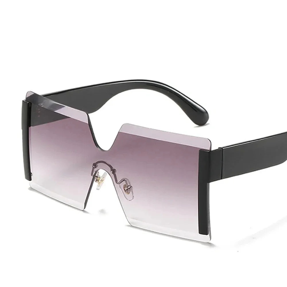 Fashion Oversized Square Rimless Sunglasses in Stylish Design