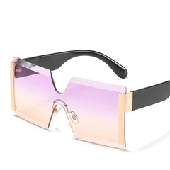 Fashion Oversized Square Rimless Sunglasses in Stylish Design