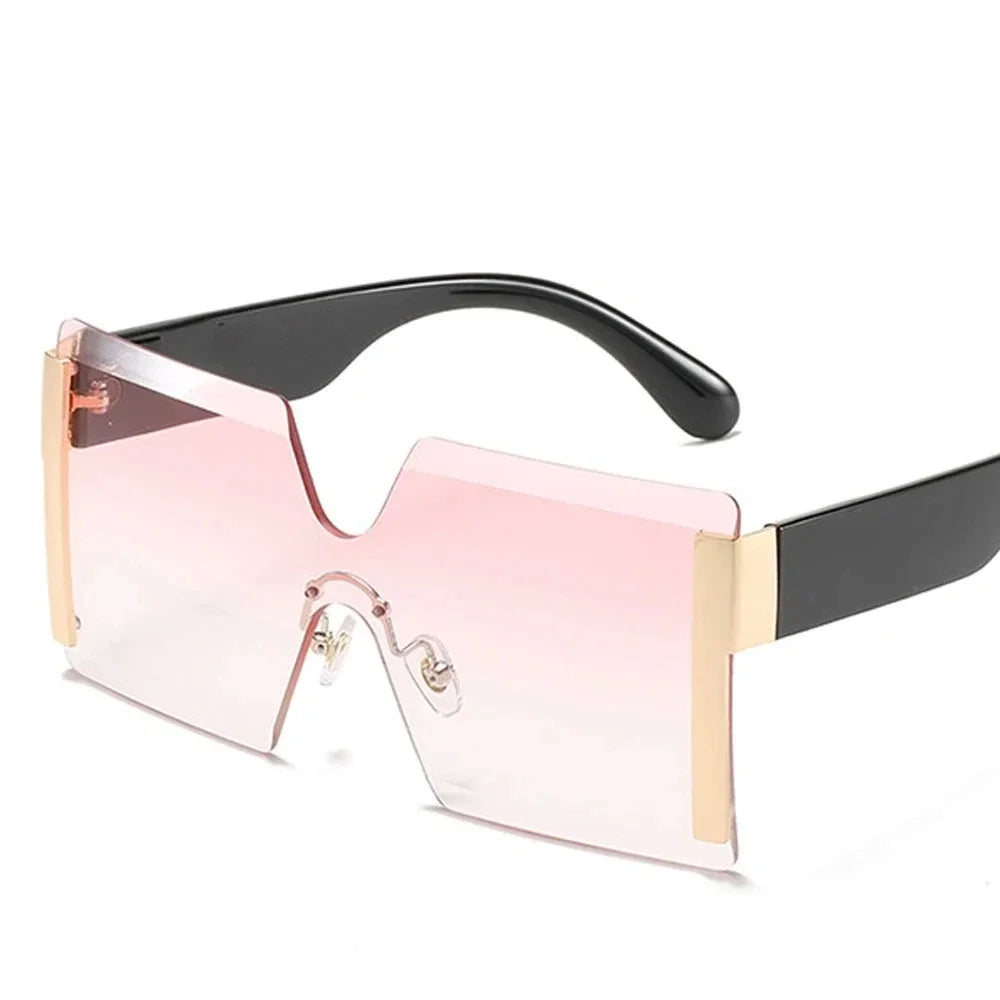 Fashion Oversized Square Rimless Sunglasses in Stylish Design