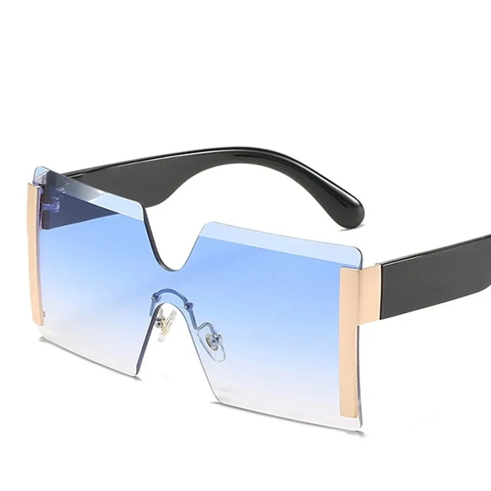 Fashion Oversized Square Rimless Sunglasses in Stylish Design