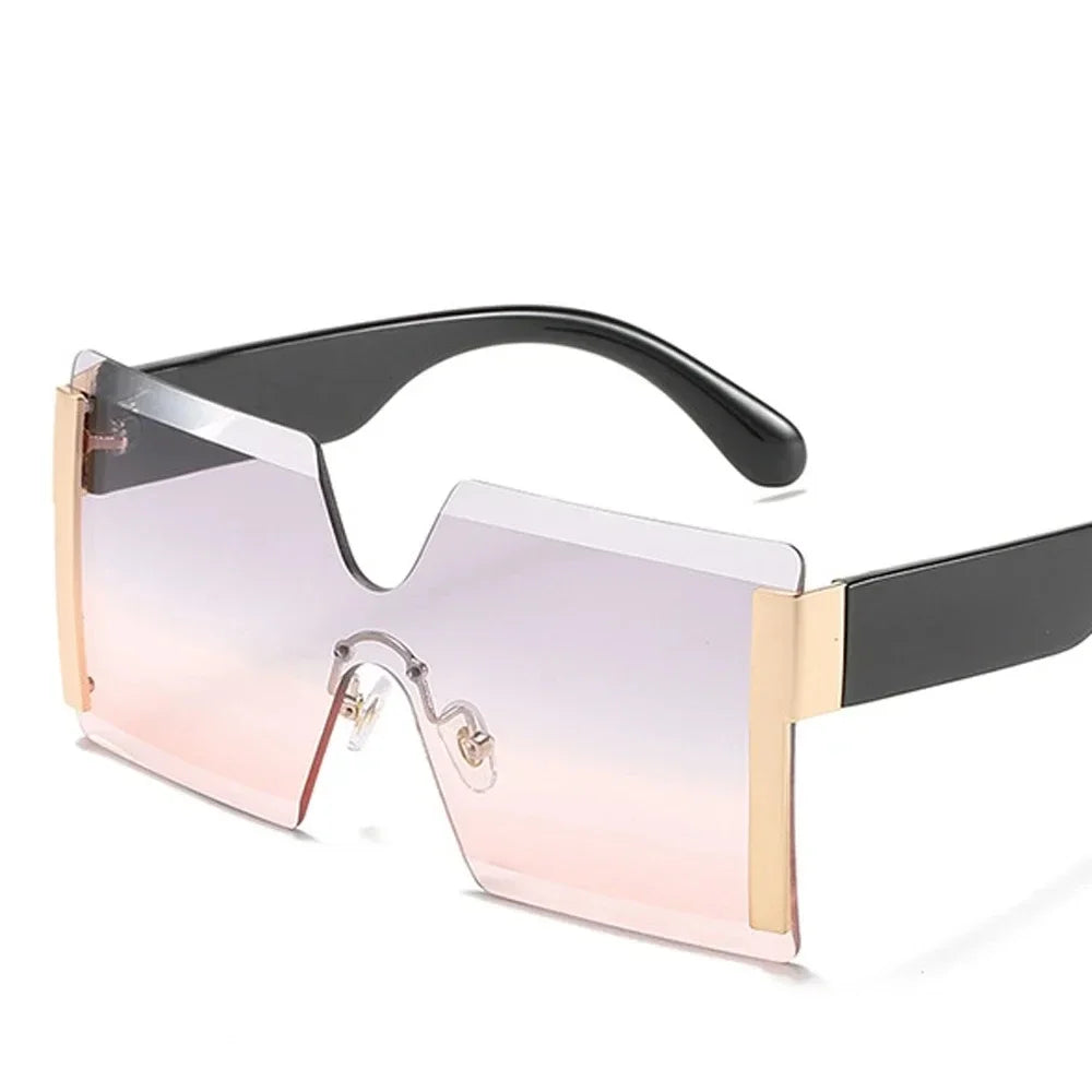 Fashion Oversized Square Rimless Sunglasses in Stylish Design