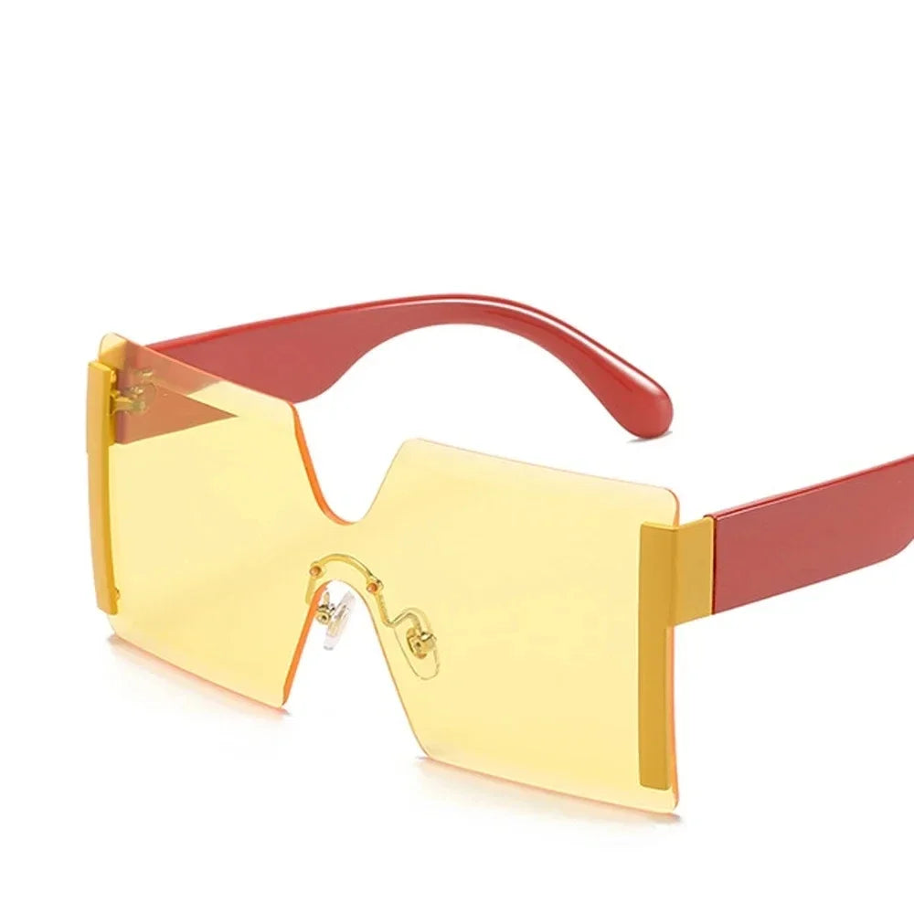 Fashion Oversized Square Rimless Sunglasses in Stylish Design