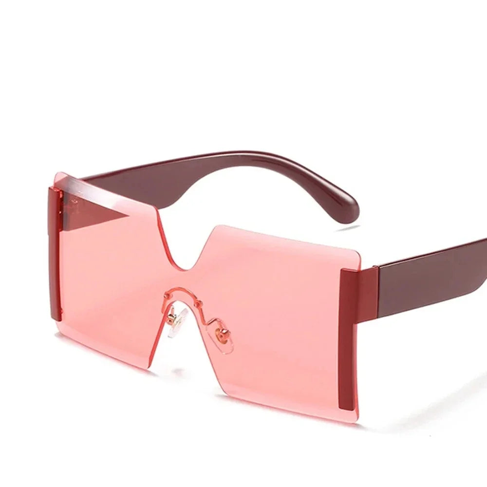 Fashion Oversized Square Rimless Sunglasses in Stylish Design