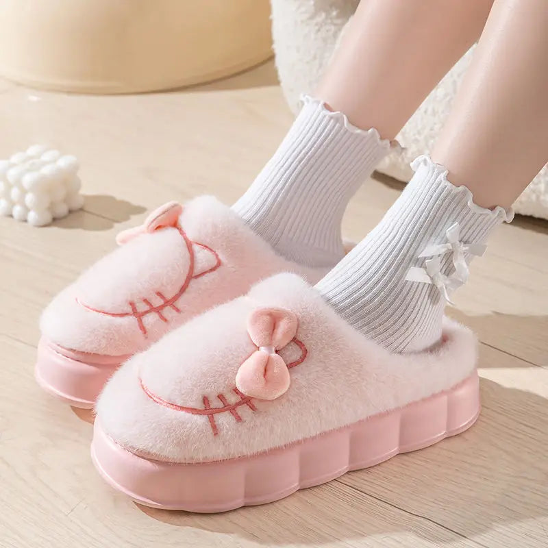 Women's Stylish Winter Fluffy Platform Slippers Fuzzy Slippers