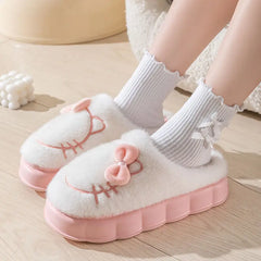 Women's Stylish Winter Fluffy Platform Slippers Fuzzy Slippers