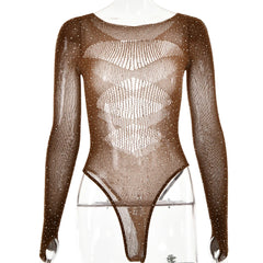 Body transparent à strass noir – Glamour et audacieux 