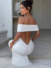 Strapless backless maxi dress