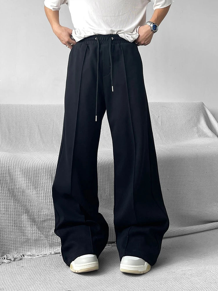 Men's Wide-Leg Flared Sweatpants – Oversized Heavy-Duty Track Pants