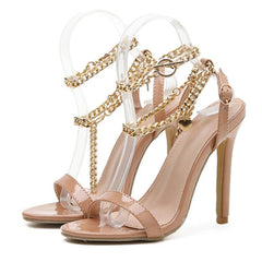 High Quality Pink Patent Leather Open Toe Summer Women's Sandals